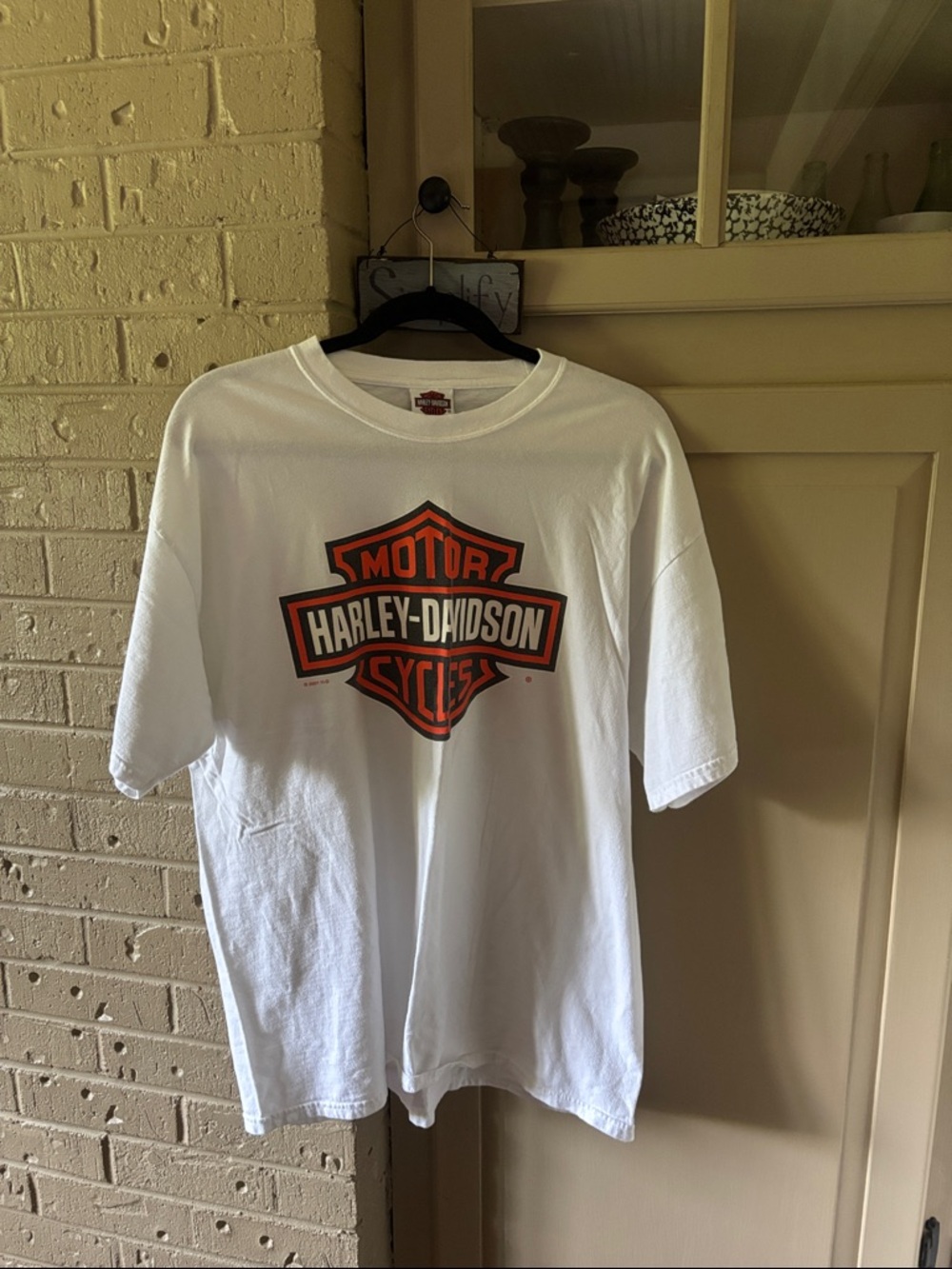 Harley-Davidson White Tee with Black & Orange Logo